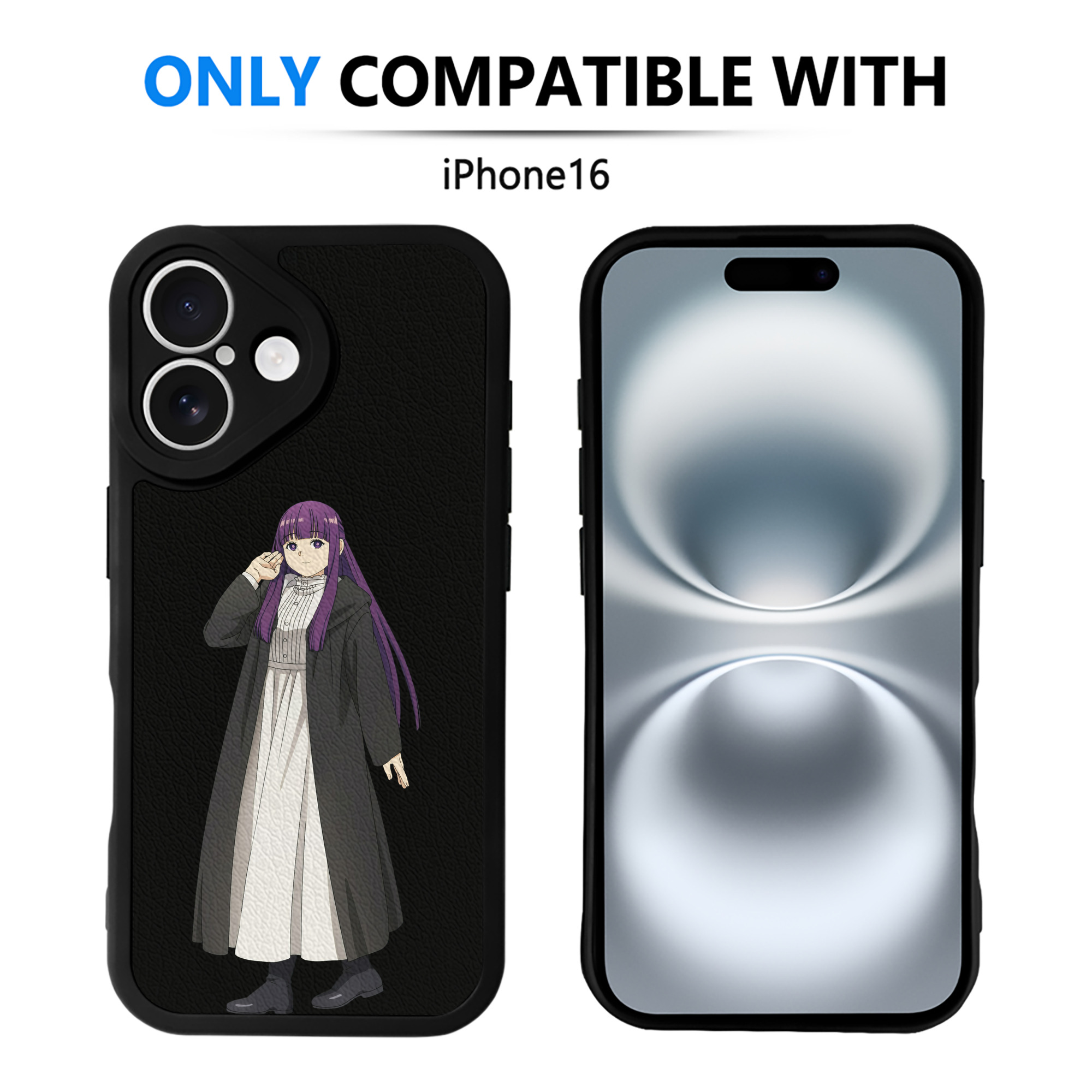 （画像用） 葬送のフリーレン Frieren 【iPhone 16シリーズ対応】シリコンスマホケース（レザー調） 材質：シリコン